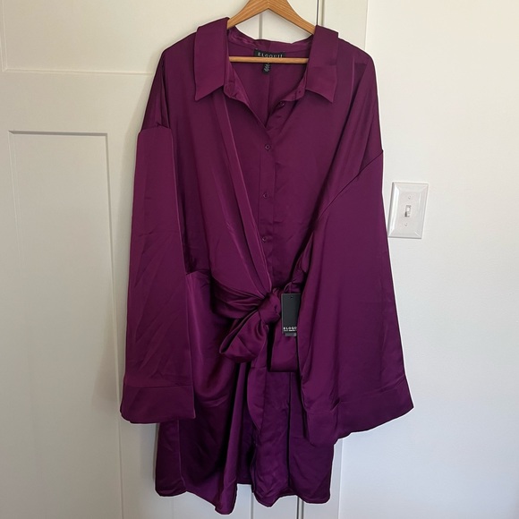 Eloquii Long Sleeve Wrap Dress